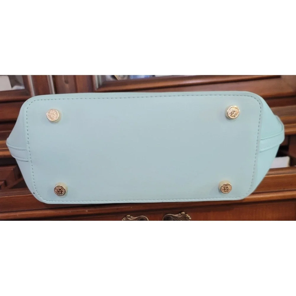Anne Klein light blue SEA GLASS satchel NWT detachable strap 2 marks on front